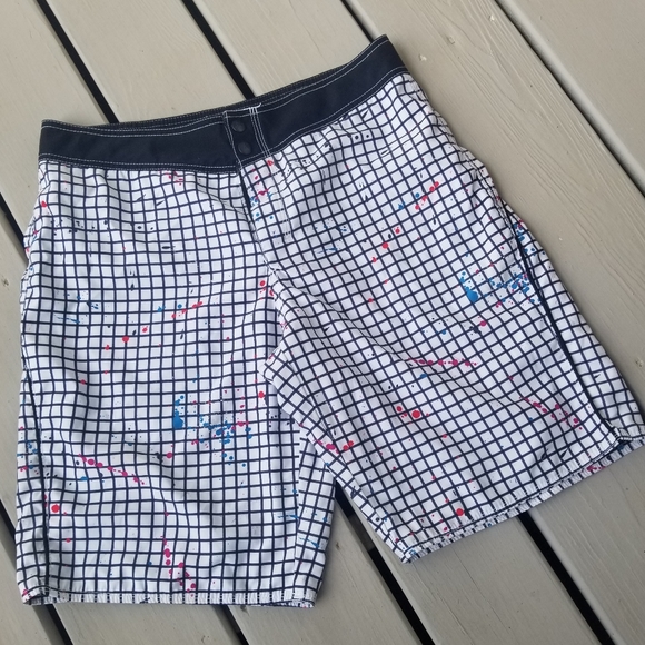 S mens splatter swimsuit w zipper pocket - Picture 2 of 15